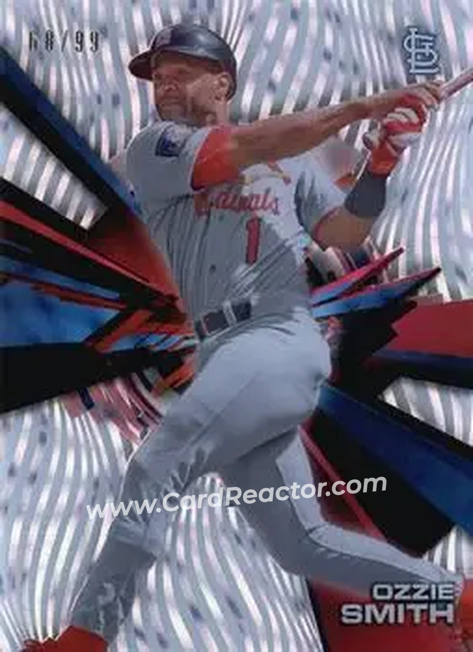 2015 Topps High Tek - Pattern 1B Waves Confetti Diffractor #HT-OS - Ozzie Smith - St. Louis Cardinals - Front