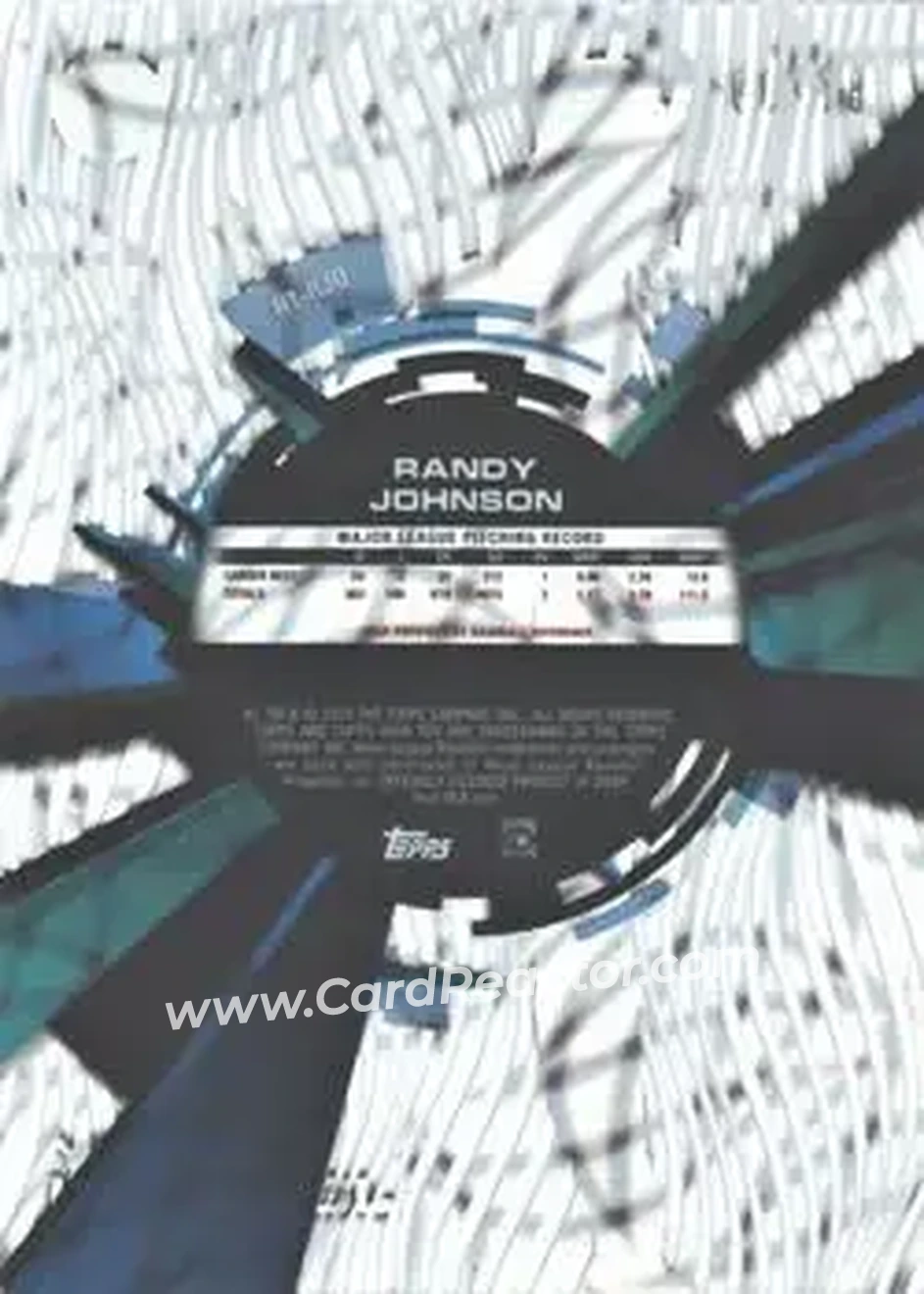 2015 Topps High Tek - Pattern 1B Waves Confetti Diffractor #HT-RJO - Randy Johnson - Seattle Mariners - Back