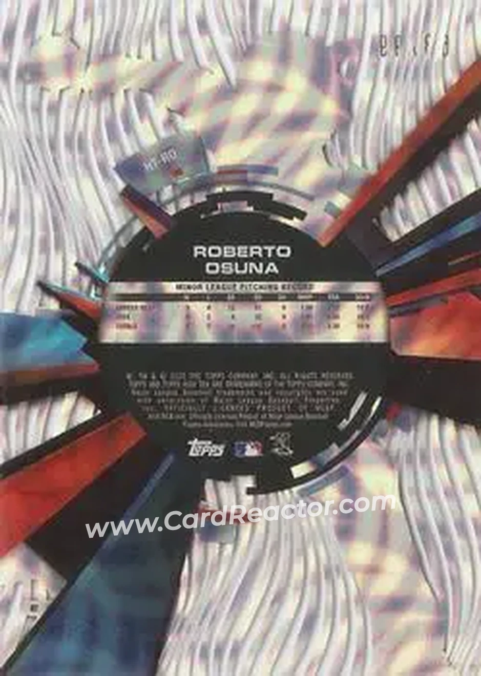 2015 Topps High Tek - Pattern 1B Waves Confetti Diffractor #HT-RO - Roberto Osuna - Toronto Blue Jays - Back