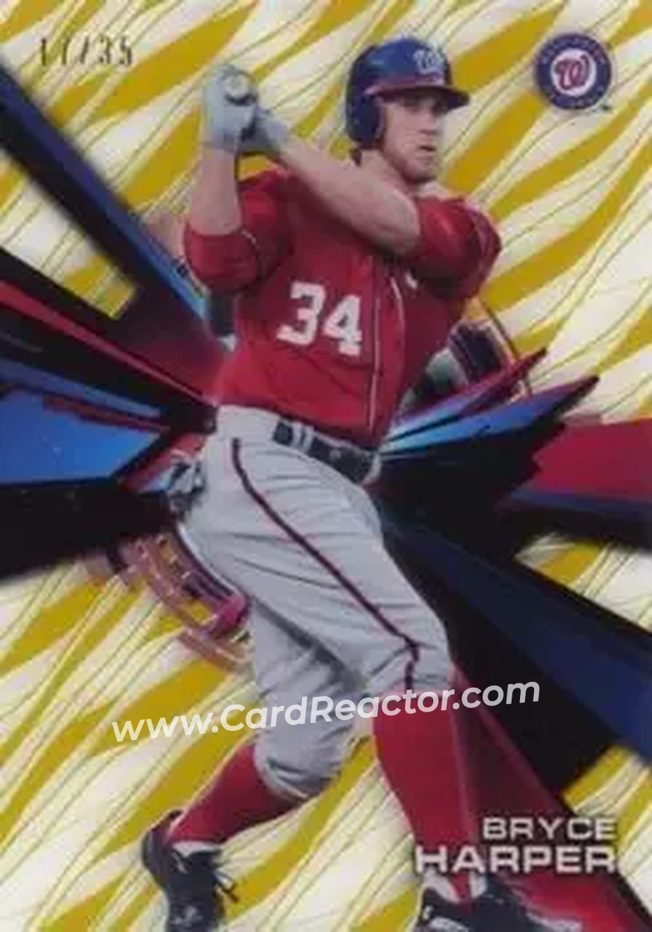 2015 Topps High Tek - Pattern 1A/B Grass/Waves Gold Rainbow #HT-BH - Bryce Harper - Washington Nationals - Front