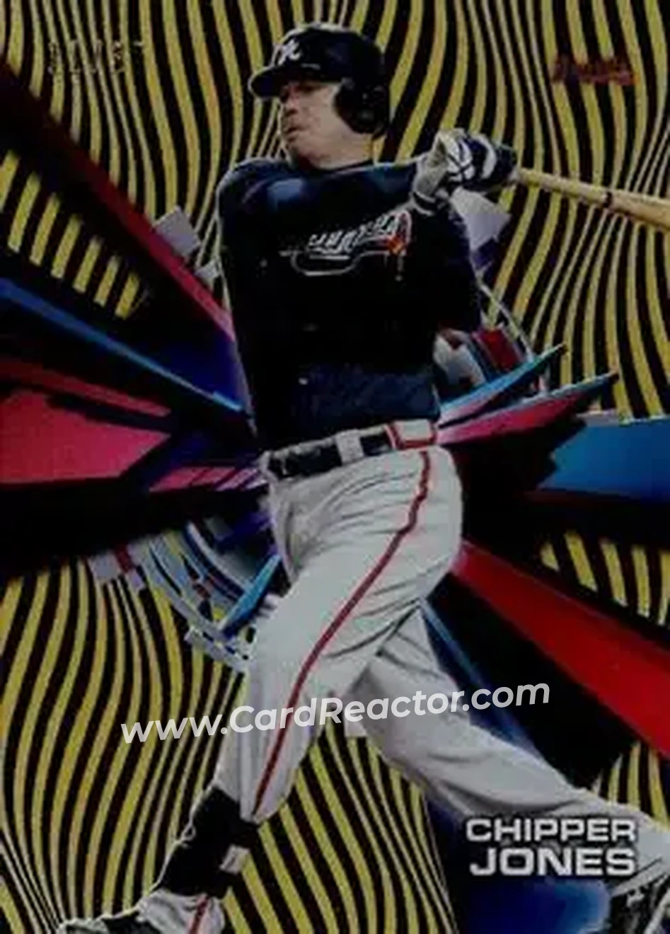2015 Topps High Tek - Pattern 1A/B Grass/Waves Gold Rainbow #HT-CJ - Chipper Jones - Atlanta Braves - Front