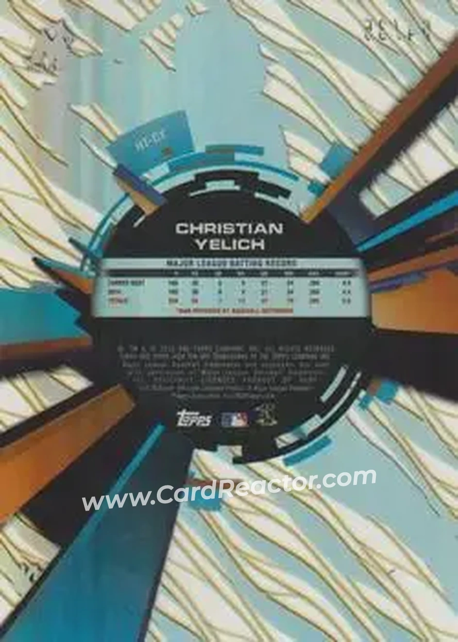 2015 Topps High Tek - Pattern 1A/B Grass/Waves Gold Rainbow #HT-CY - Christian Yelich - Miami Marlins - Back