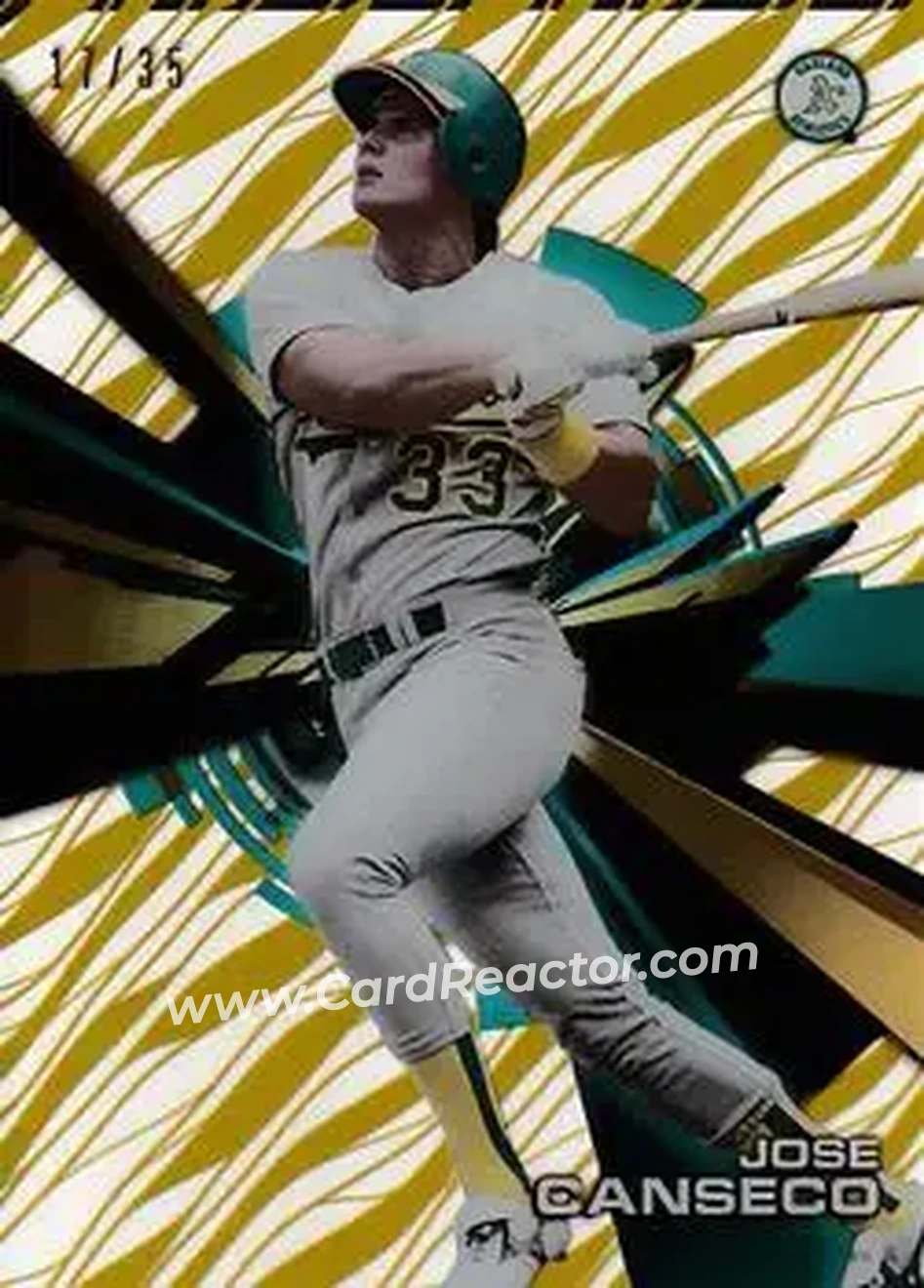 2015 Topps High Tek - Pattern 1A/B Grass/Waves Gold Rainbow #HT-JC - Jose Canseco - Oakland Athletics - Front