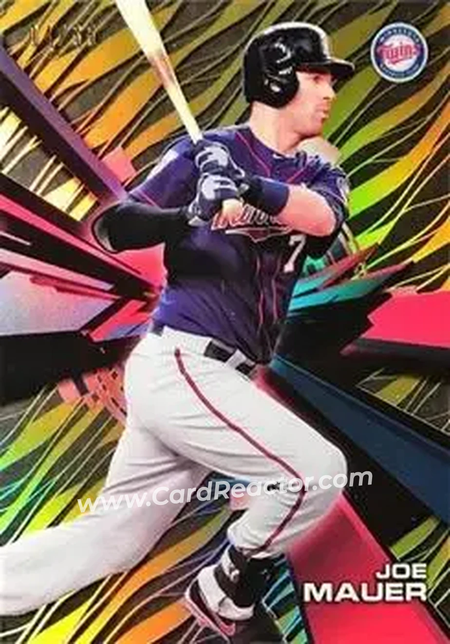 2015 Topps High Tek - Pattern 1A/B Grass/Waves Gold Rainbow #HT-JM - Joe Mauer - Minnesota Twins - Front