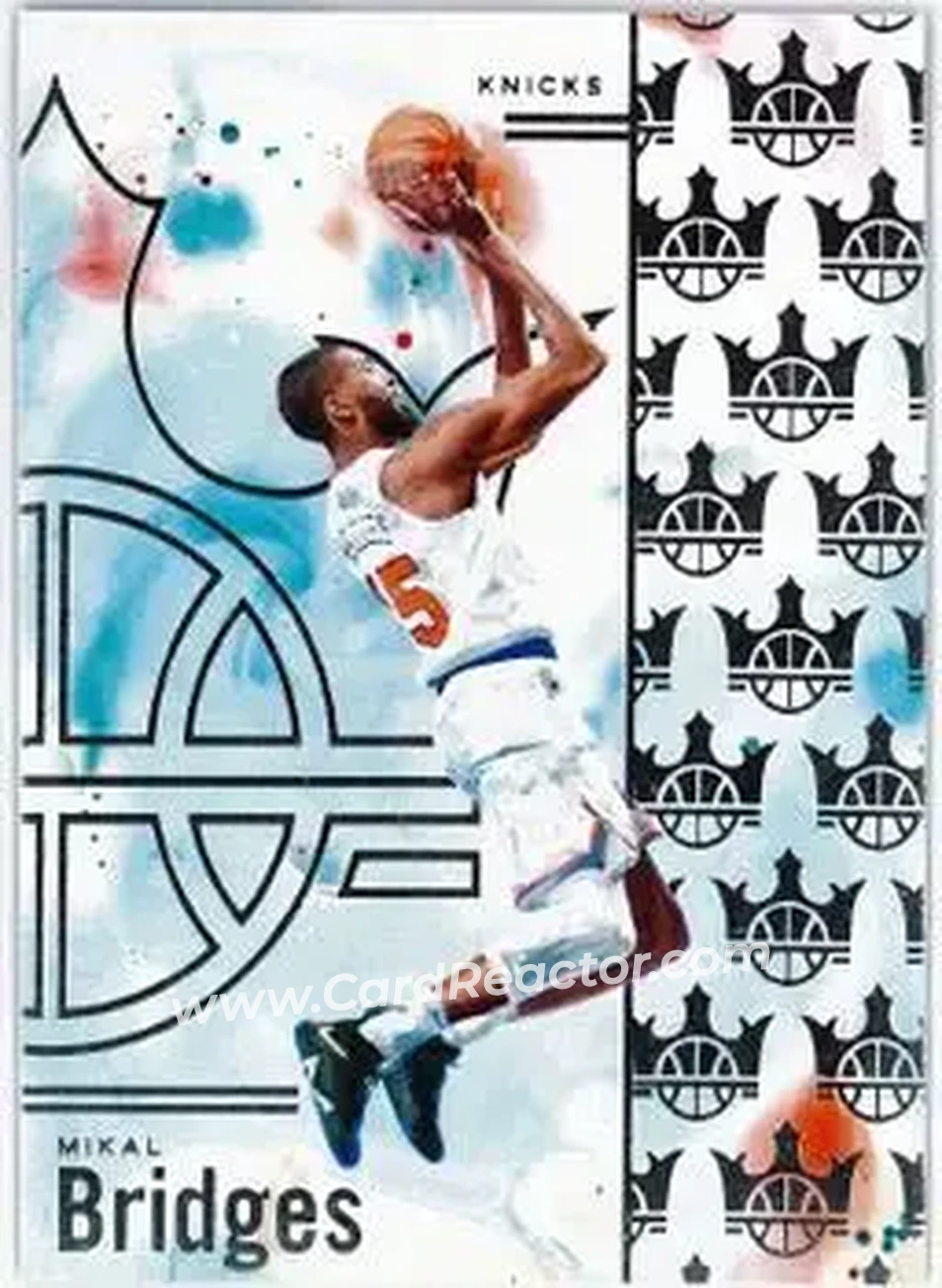 2024-25 Panini Court Kings #45 - Mikal Bridges - New York Knicks - Front 2024-25 Panini Court Kings #45 - Mikal Bridges - New York Knicks - Front