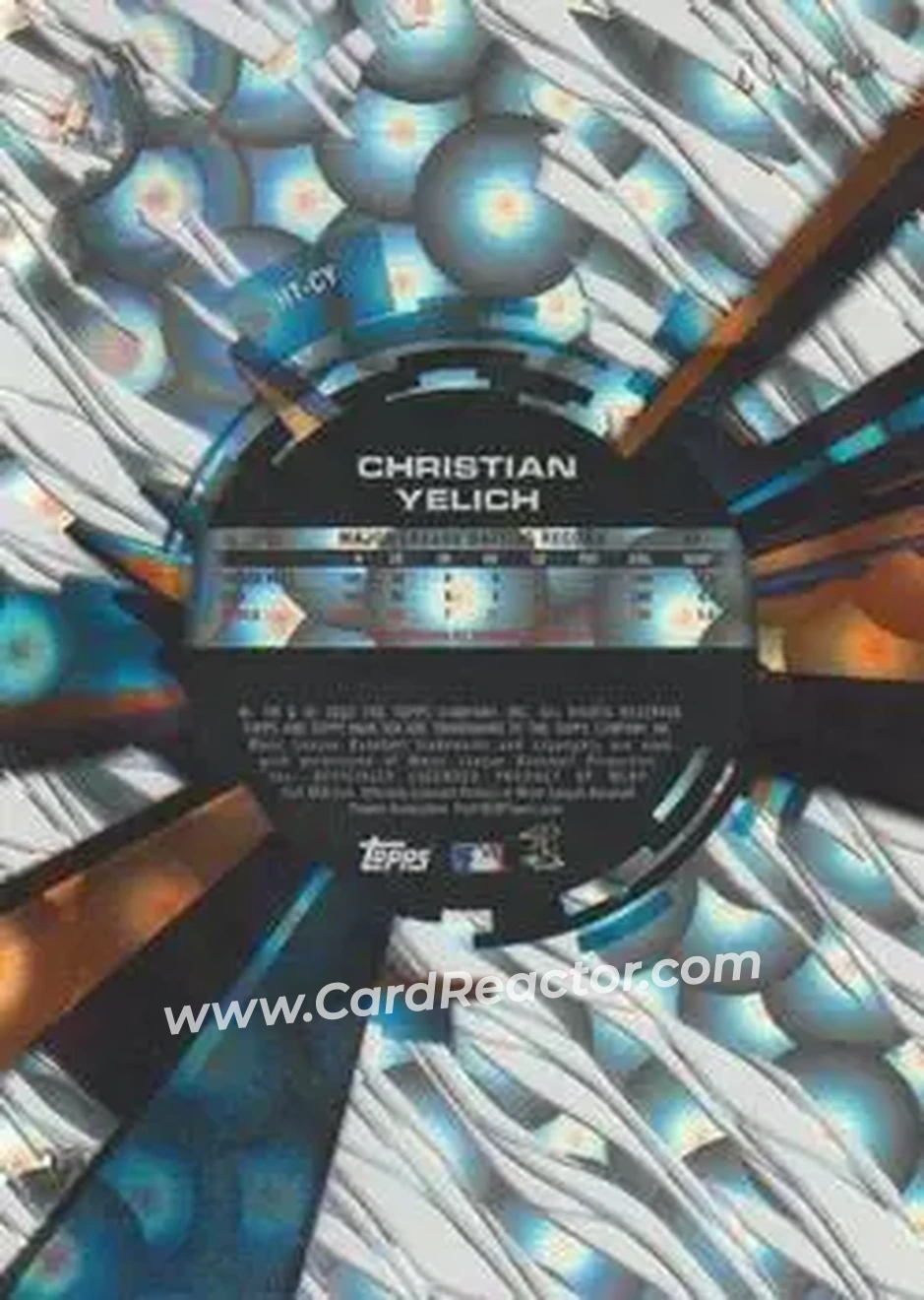 2015 Topps High Tek - Pattern 1A/B Grass/Waves Clouds Diffractor #HT-CY - Christian Yelich - Miami Marlins - Back