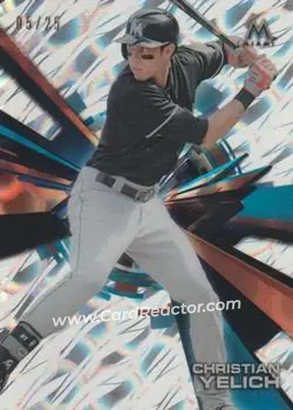 2015 Topps High Tek - Pattern 1A/B Grass/Waves Clouds Diffractor #HT-CY - Christian Yelich - Miami Marlins - Front