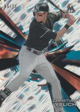 2015 Topps High Tek - Pattern 1A/B Grass/Waves Clouds Diffractor #HT-CY - Christian Yelich - Miami Marlins