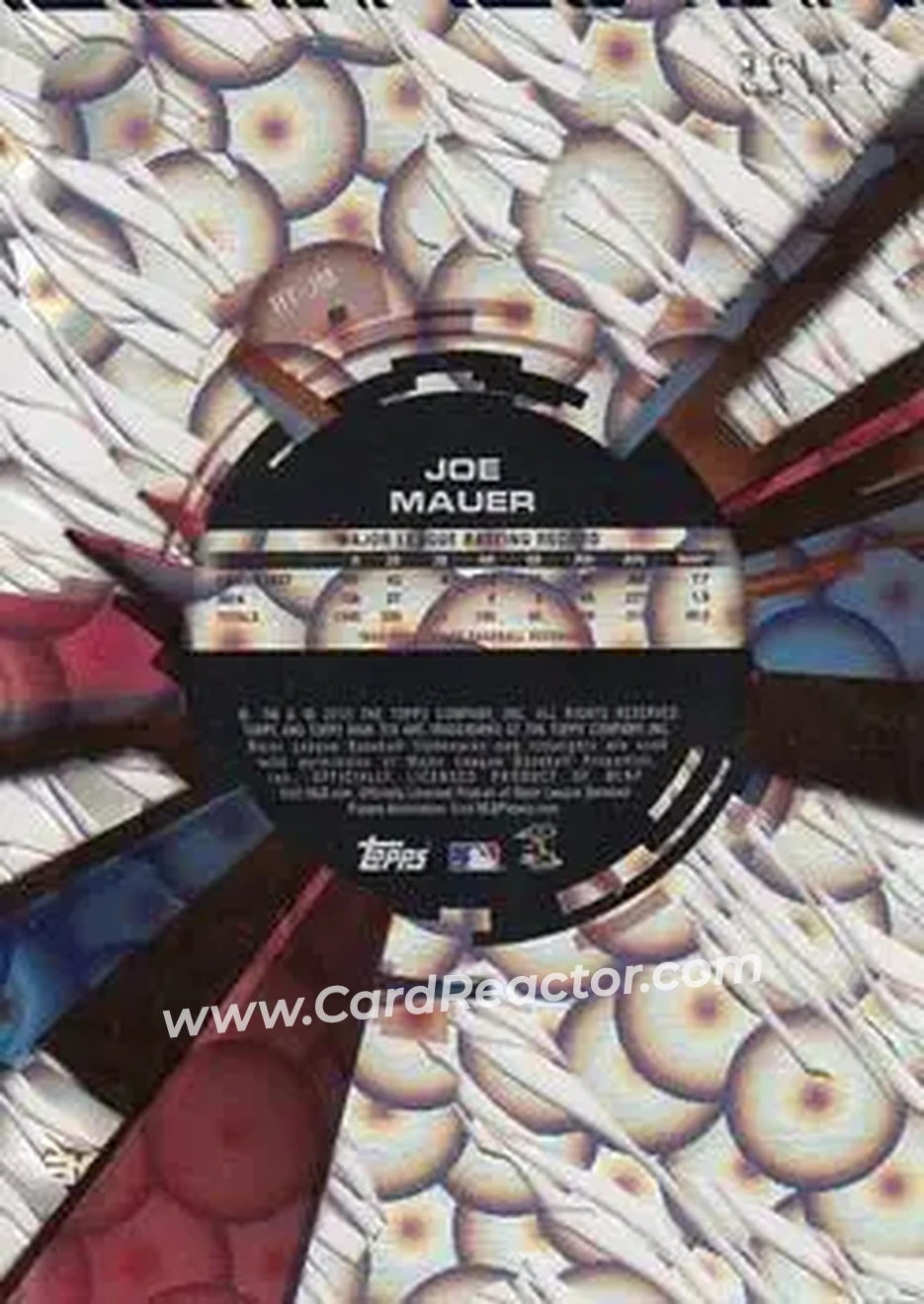 2015 Topps High Tek - Pattern 1A/B Grass/Waves Clouds Diffractor #HT-JM - Joe Mauer - Minnesota Twins - Back
