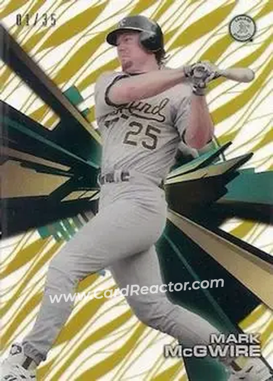 2015 Topps High Tek - Pattern 1A/B Grass/Waves Gold Rainbow #HT-MME - Mark McGwire - Oakland Athletics - Front