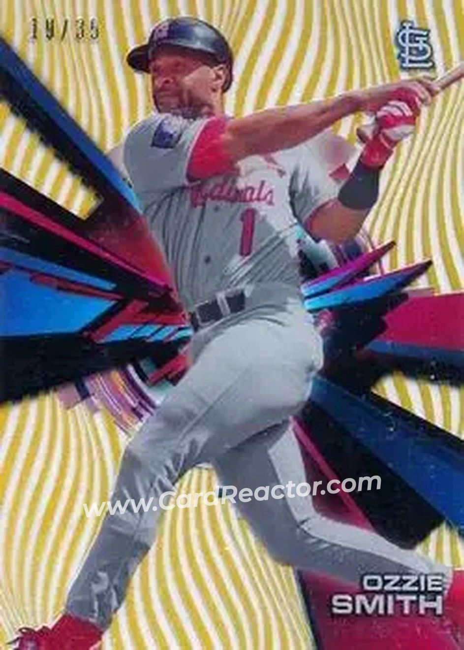 2015 Topps High Tek - Pattern 1A/B Grass/Waves Gold Rainbow #HT-OS - Ozzie Smith - St. Louis Cardinals - Front