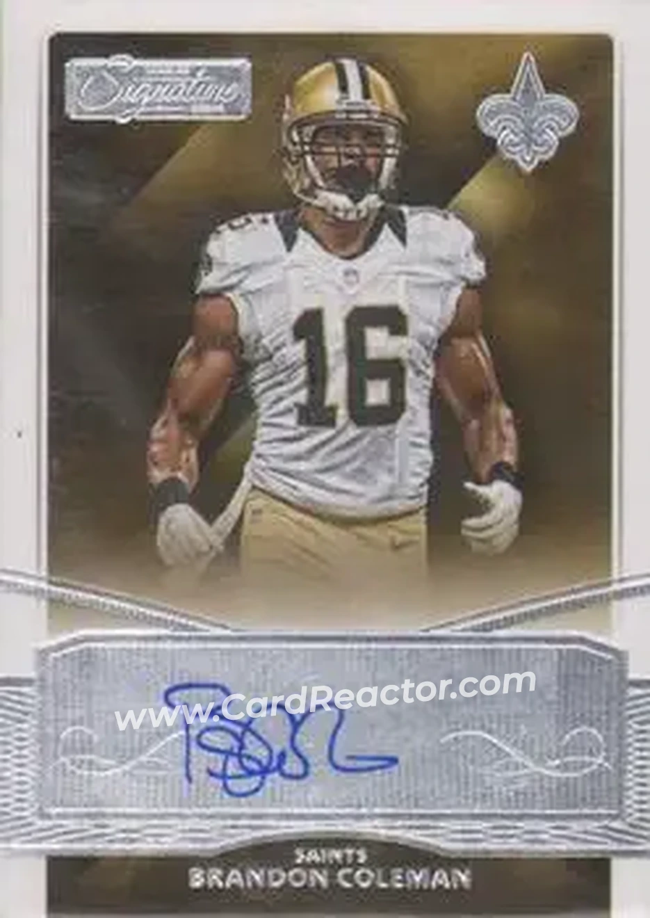 2015 Donruss Signature Series #31 - Brandon Coleman - New Orleans Saints - Front