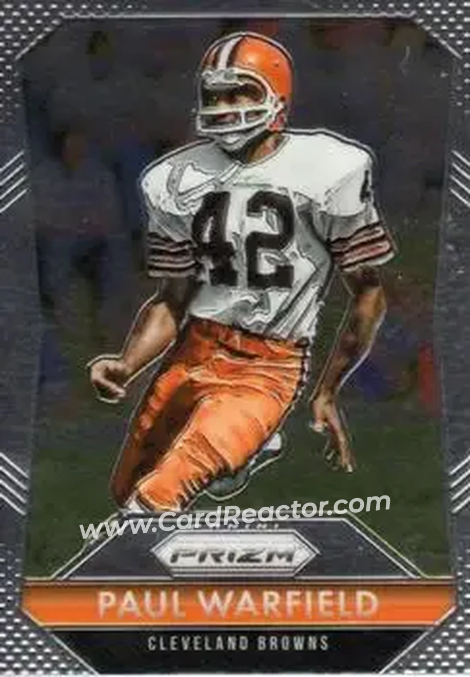 2015 Panini Prizm #42 - Paul Warfield - Cleveland Browns - Front 2015 Panini Prizm #42 - Paul Warfield - Cleveland Browns - Front