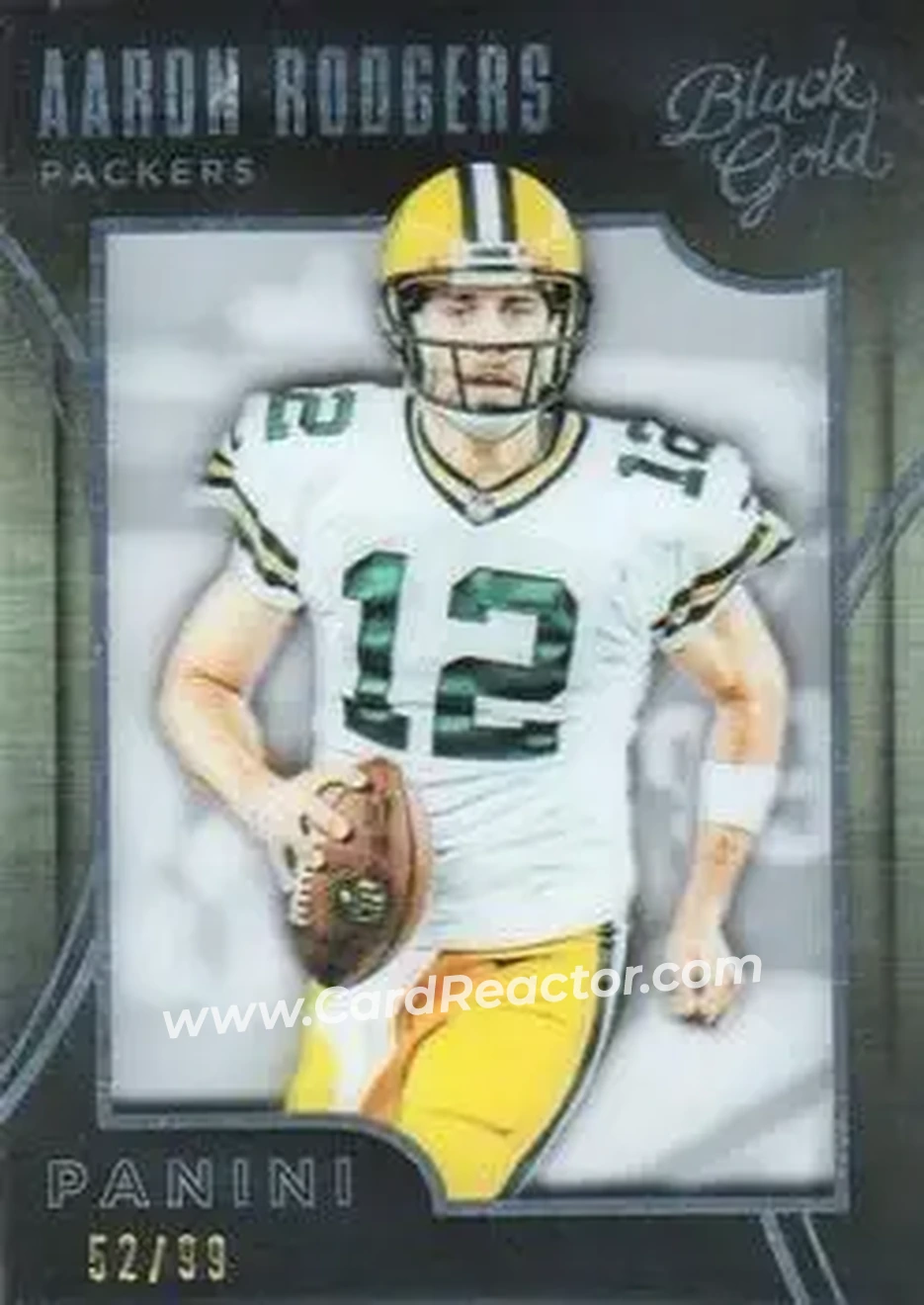 2015 Panini Black Gold - White Gold #44 - Aaron Rodgers - Green Bay Packers - Front 2015 Panini Black Gold - White Gold #44 - Aaron Rodgers - Green Bay Packers - Front