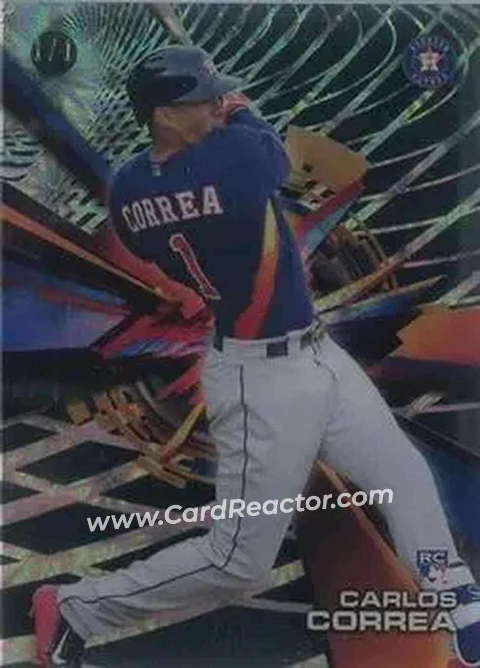 2015 Topps High Tek - Pattern 1A/B Grass/Waves Black Galactic Diffractor #HT-CC - Carlos Correa - Houston Astros - Front
