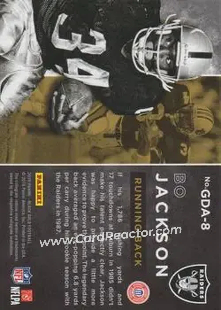 2015 Panini Black Gold - Golden Days #GDA-8 - Bo Jackson - Back