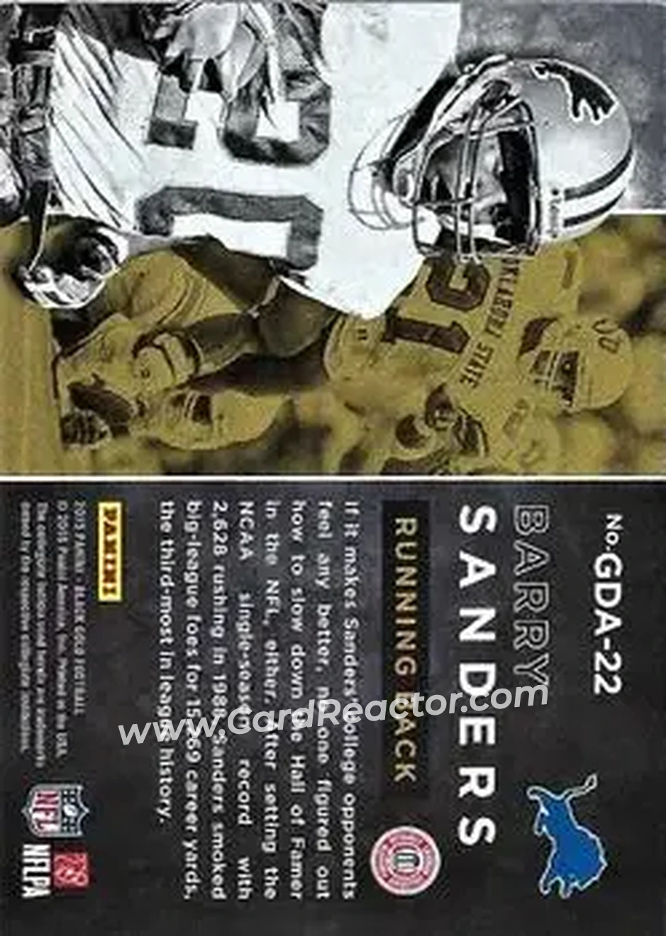 2015 Panini Black Gold - Golden Days #GDA-22 - Barry Sanders - Back