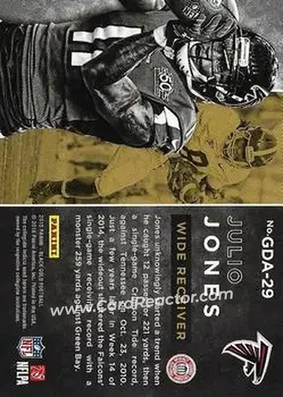 2015 Panini Black Gold - Golden Days #GDA-29 - Julio Jones - Back 2015 Panini Black Gold - Golden Days #GDA-29 - Julio Jones - Back