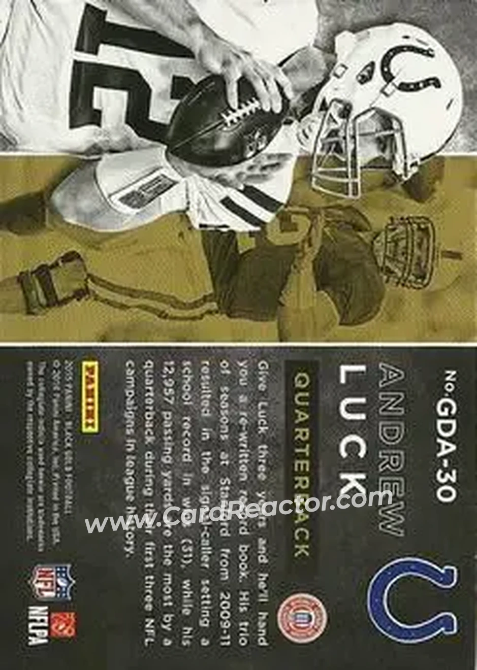 2015 Panini Black Gold - Golden Days #GDA-30 - Andrew Luck - Back 2015 Panini Black Gold - Golden Days #GDA-30 - Andrew Luck - Back