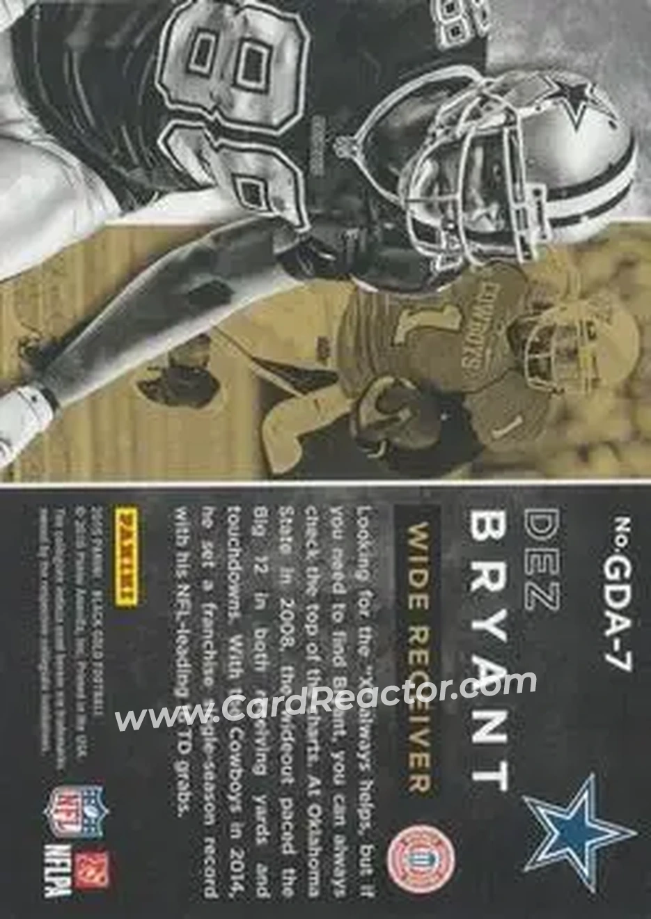 2015 Panini Black Gold - Golden Days Gold Foil #GDA-7 - Dez Bryant - Back