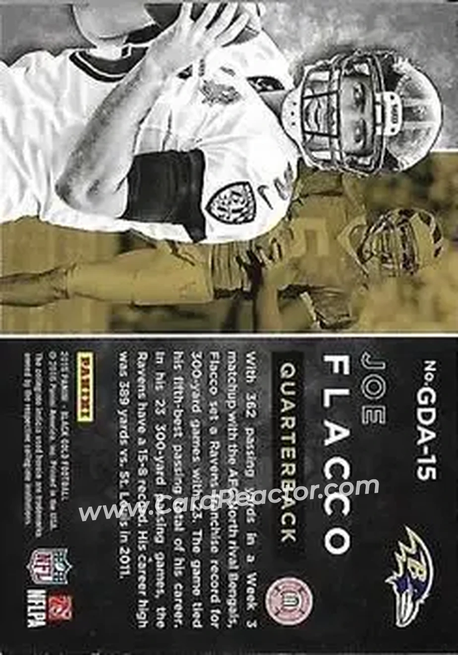 2015 Panini Black Gold - Golden Days Gold Foil #GDA-15 - Joe Flacco - Back