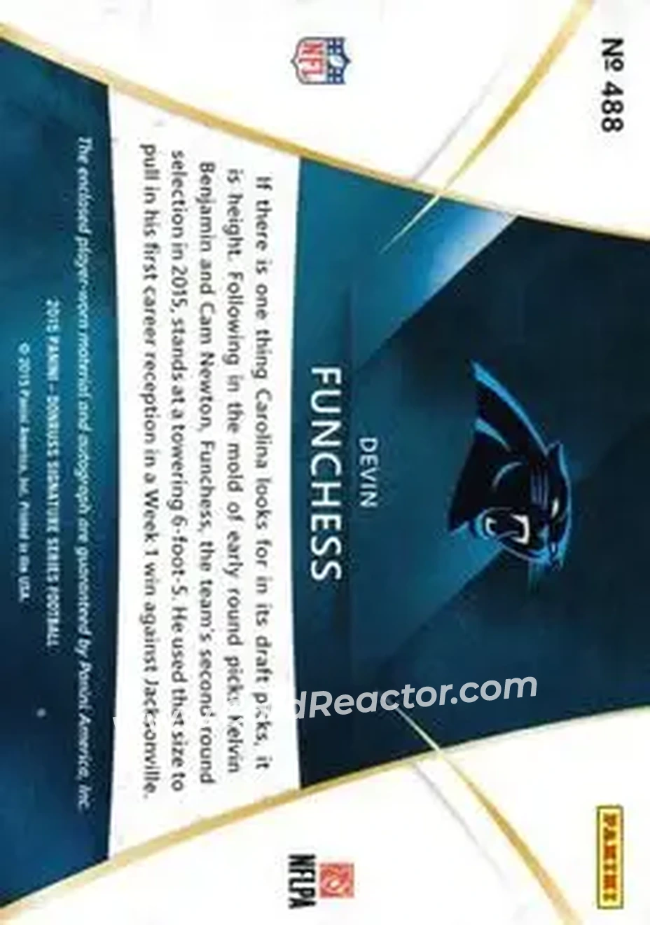 2015 Donruss Signature Series #488 - Devin Funchess - Carolina Panthers - Back 2015 Donruss Signature Series #488 - Devin Funchess - Carolina Panthers - Back