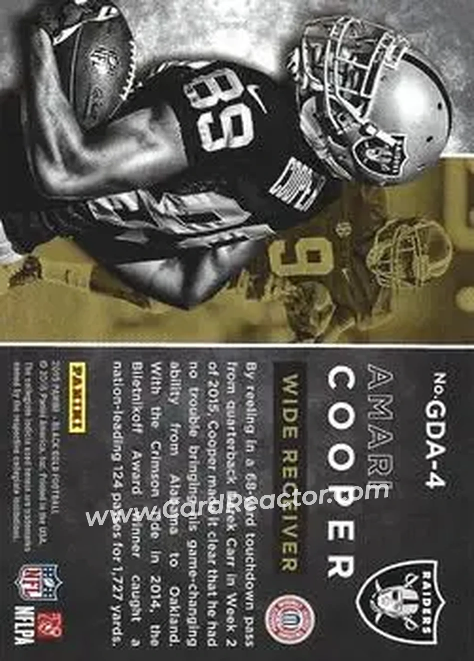 2015 Panini Black Gold - Golden Days White Gold #GDA-4 - Amari Cooper - Back