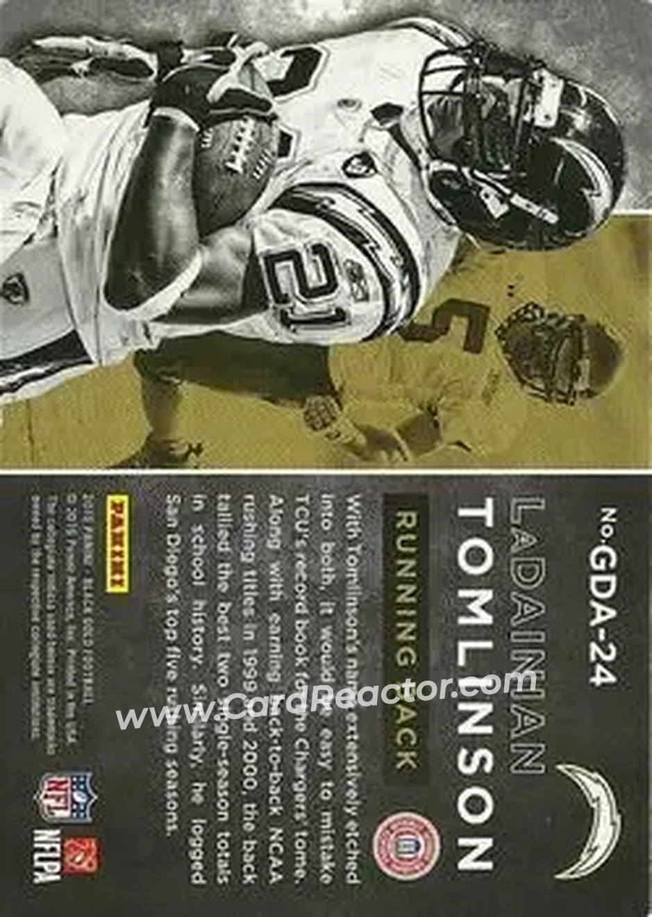 2015 Panini Black Gold - Golden Days White Gold #GDA-24 - LaDainian Tomlinson - Back