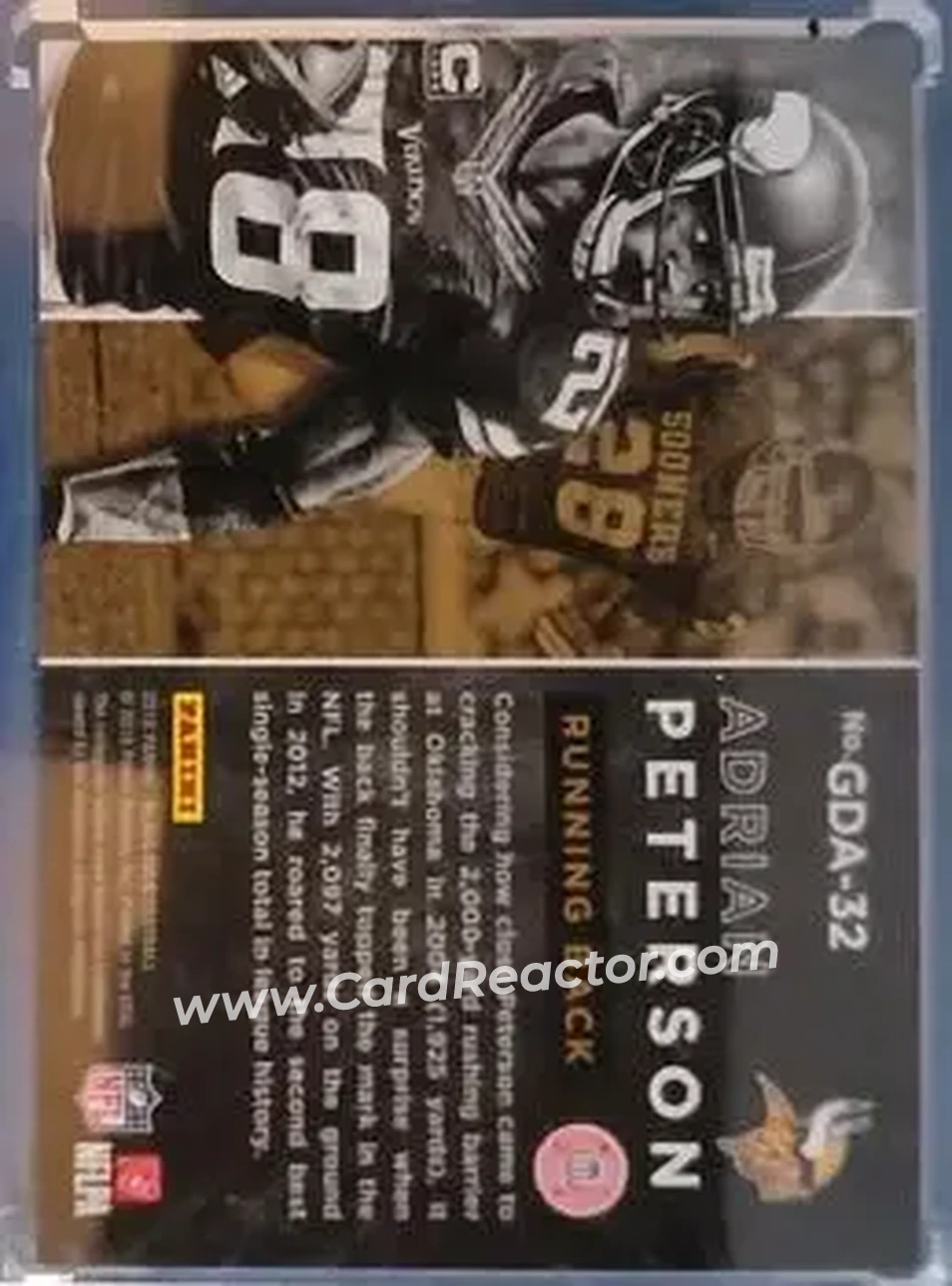 2015 Panini Black Gold - Golden Days White Gold #GDA-32 - Adrian Peterson - Back