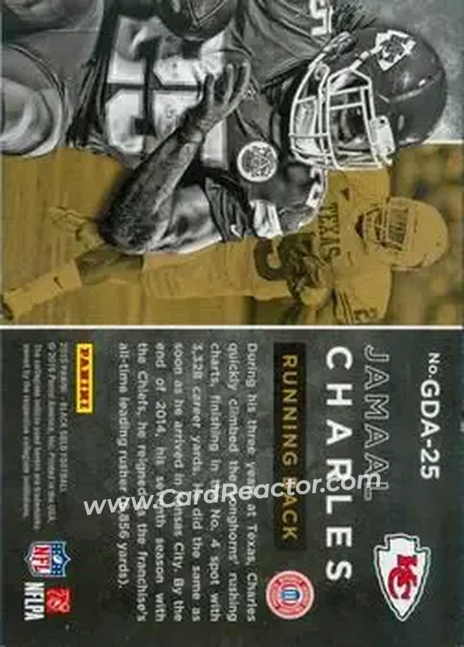 2015 Panini Black Gold - Golden Days White Gold Foil #GDA-25 - Jamaal Charles - Back