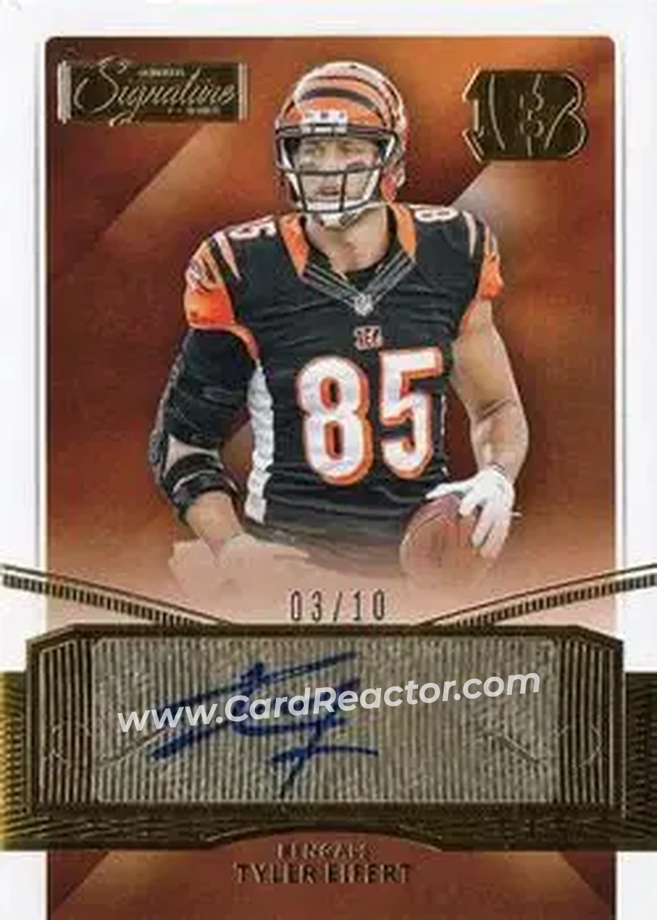2015 Donruss Signature Series - Gold #140 - Tyler Eifert - Cincinnati Bengals - Front