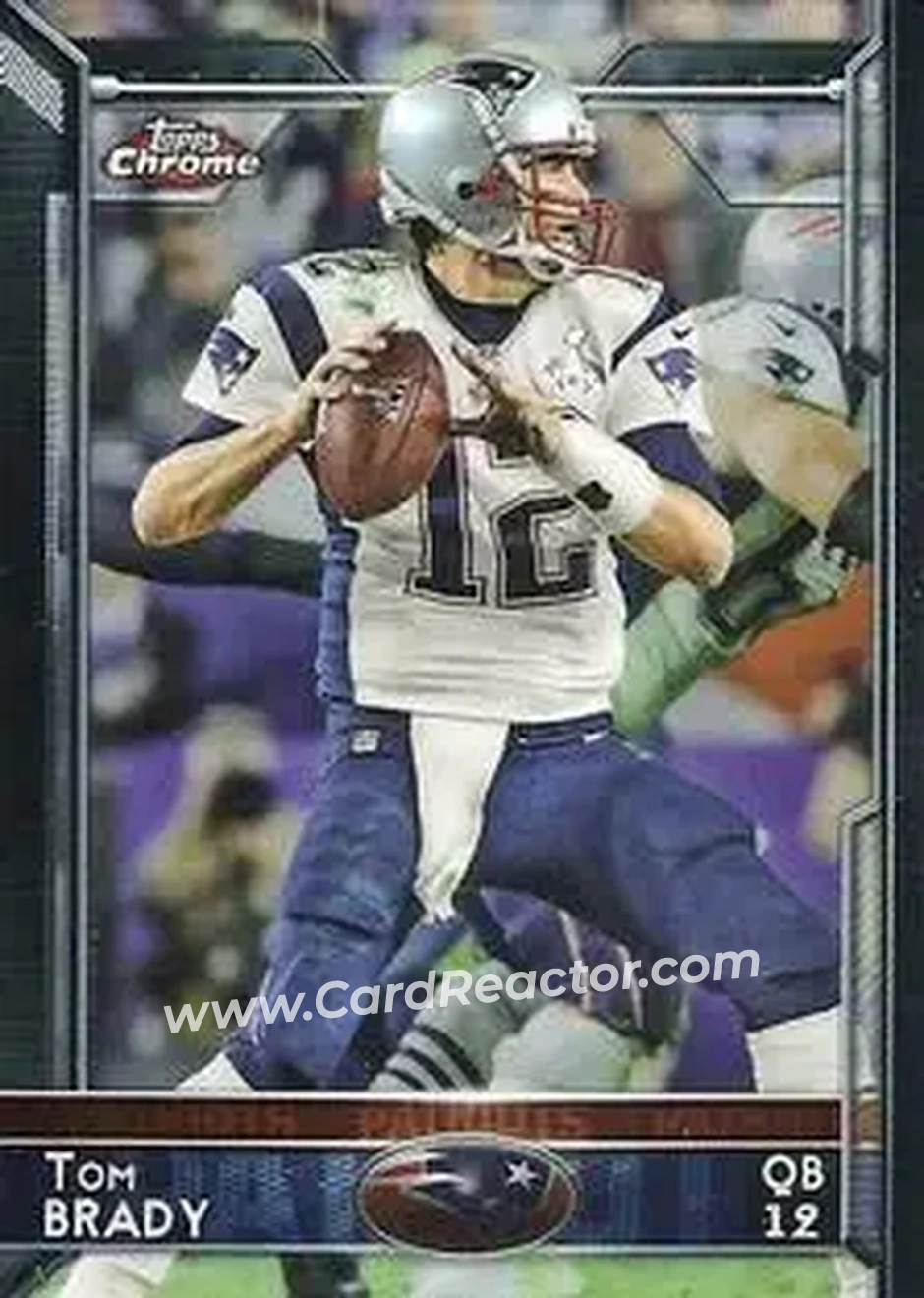 2015 Topps Chrome Mini #50 - Tom Brady - New England Patriots - Front 2015 Topps Chrome Mini #50 - Tom Brady - New England Patriots - Front