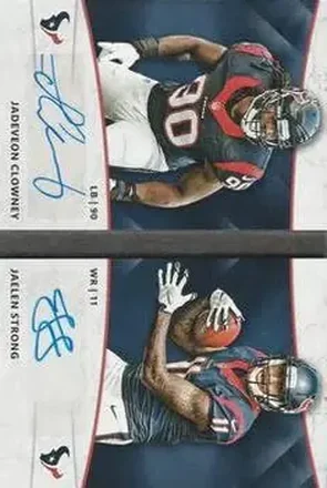 2015 Donruss Signature Series - Signature Booklet Series Dual #BD-CS - Jadeveon Clowney - Jaelen Strong AU - Houston Texans - Houston Texans