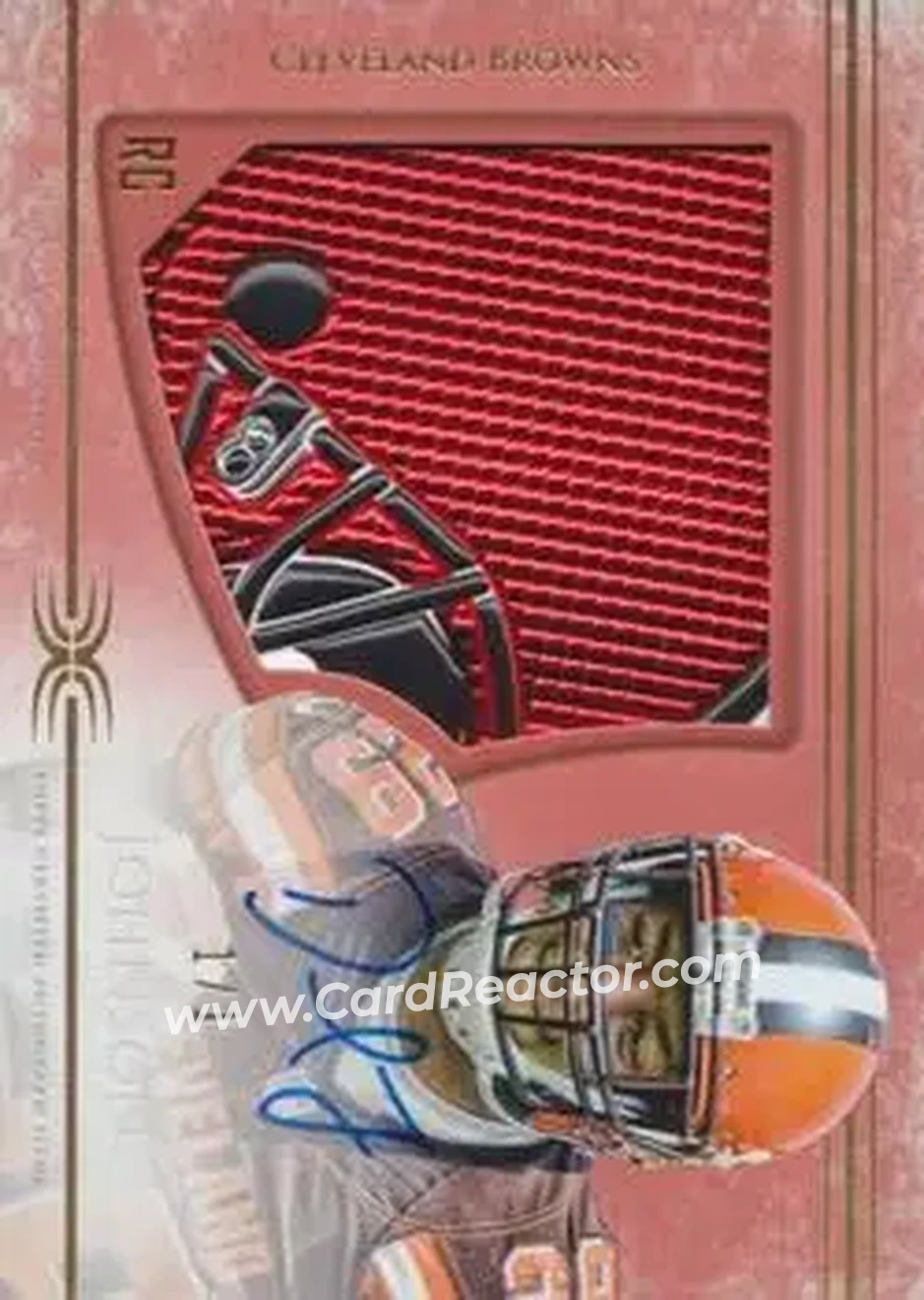 2015 Topps Definitive Collection - Red Draft Hat Team Logo #DC-17 - Duke Johnson Jr. - Cleveland Browns - Front