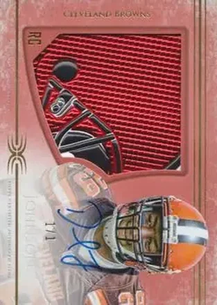 2015 Topps Definitive Collection - Red Draft Hat Team Logo #DC-17 - Duke Johnson Jr. - Cleveland Browns