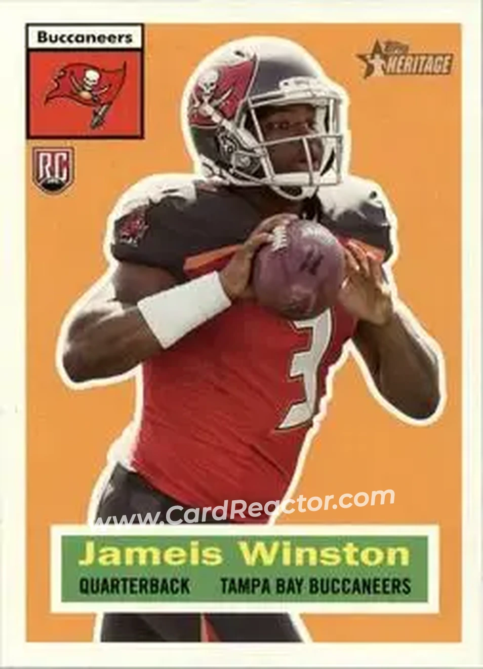 2015 Topps Heritage #3 - Jameis Winston - Tampa Bay Buccaneers - Front