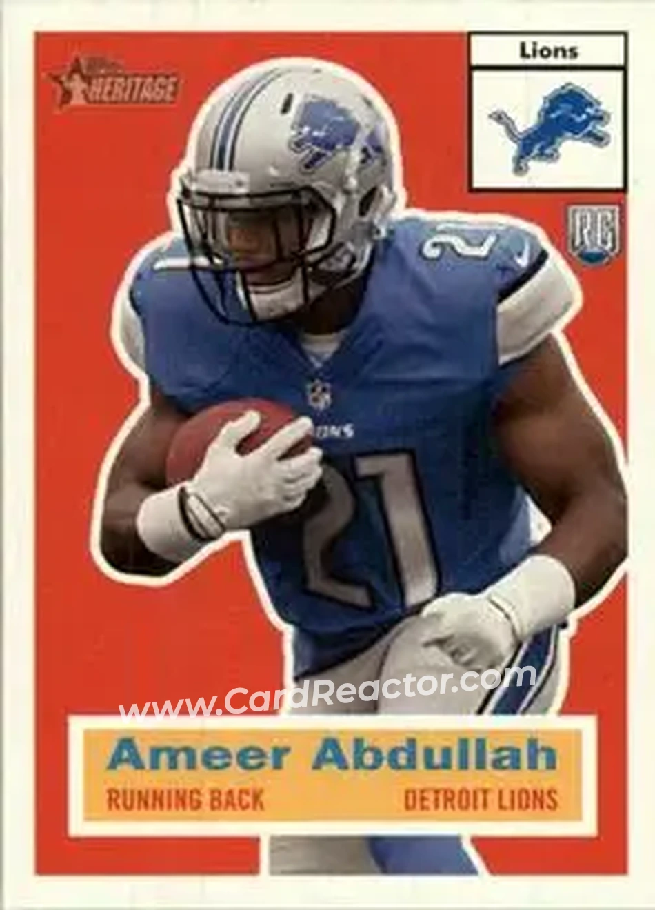 2015 Topps Heritage #8 - Ameer Abdullah - Detroit Lions - Front