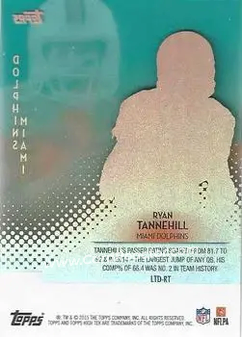 2015 Topps High Tek - Low-Tek Diffractors #LTD-RT - Ryan Tannehill - Miami Dolphins - Back