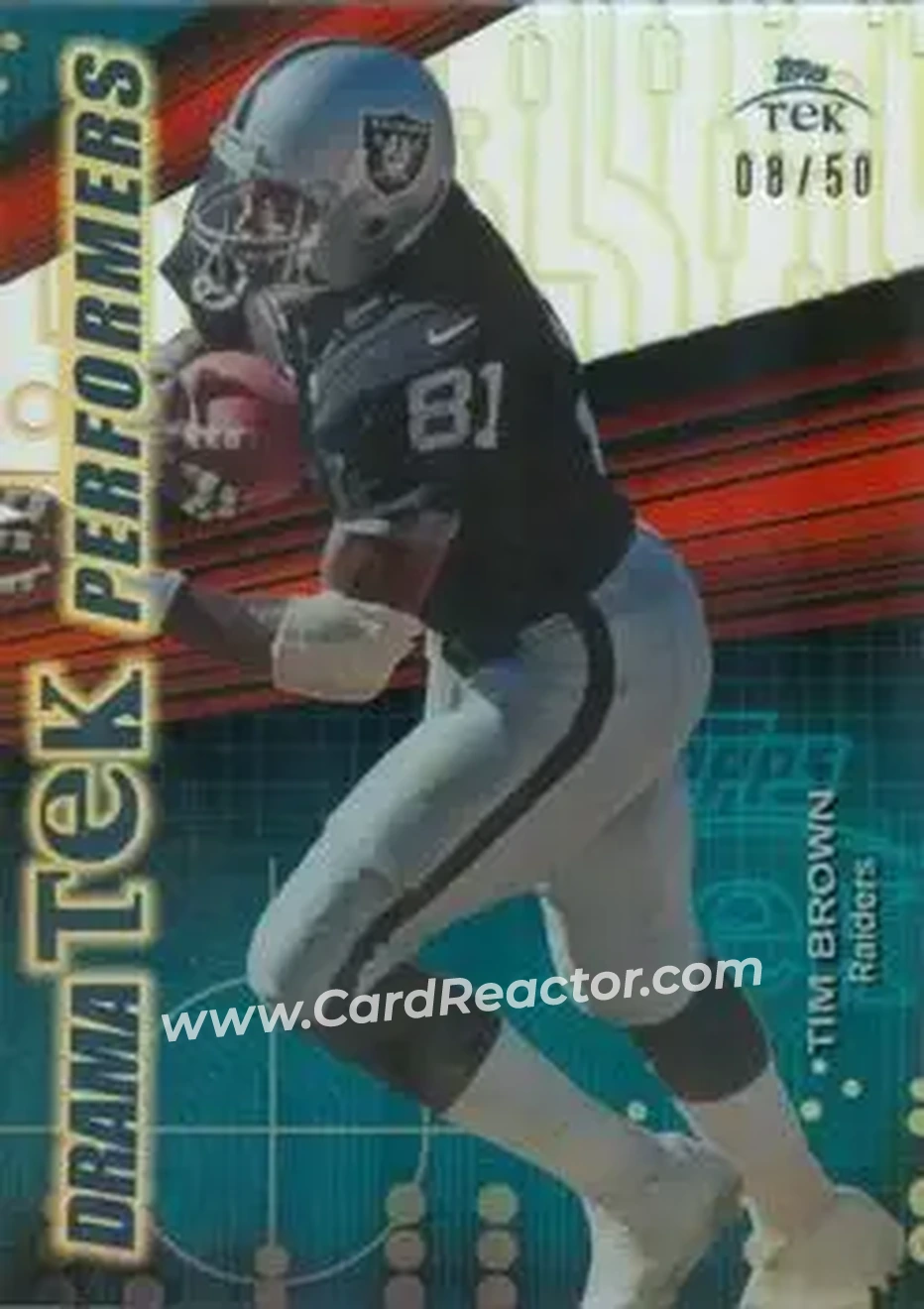 2015 Topps High Tek - Drama Tek Performers #DTP-TB - Tim Brown - Oakland Raiders - Front 2015 Topps High Tek - Drama Tek Performers #DTP-TB - Tim Brown - Oakland Raiders - Front