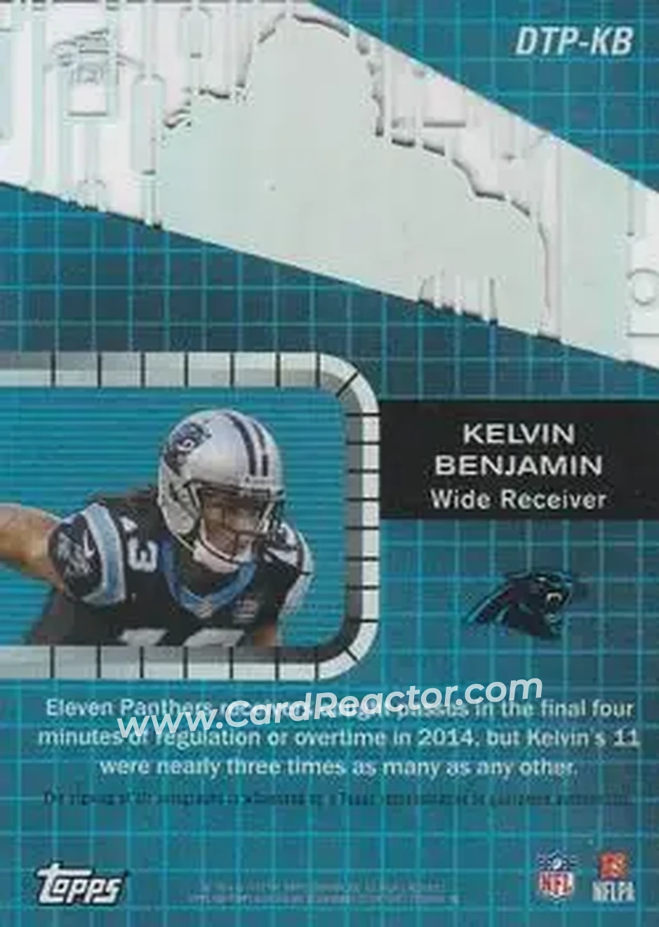 2015 Topps High Tek - Drama Tek Performers Autographs #DTP-KB - Kelvin Benjamin - Carolina Panthers - Back