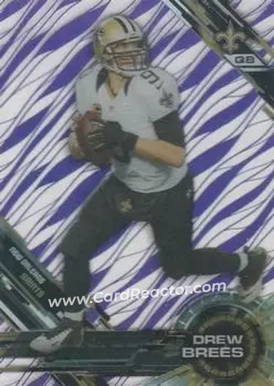 2015 Topps High Tek - Purple Rainbow Diffractors #12 - Drew Brees - New Orleans Saints - Front