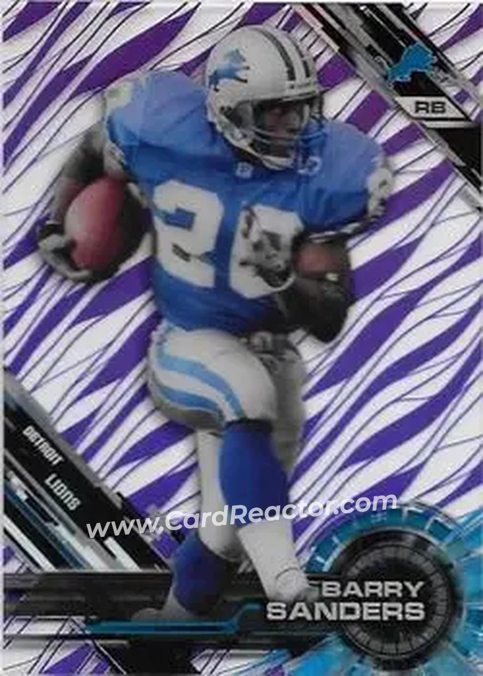 2015 Topps High Tek - Purple Rainbow Diffractors #16 - Barry Sanders - Detroit Lions - Front