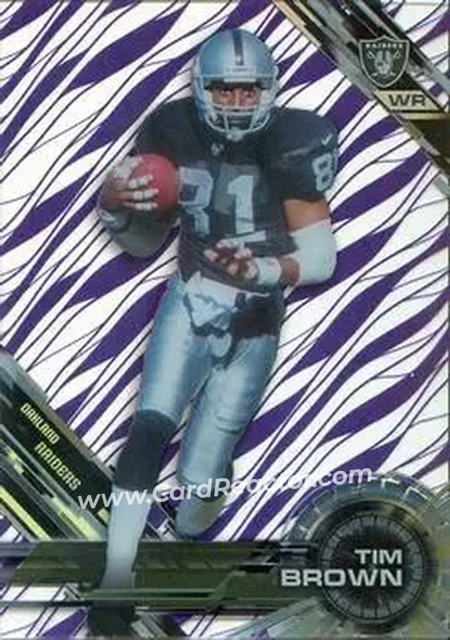 2015 Topps High Tek - Purple Rainbow Diffractors #18 - Tim Brown - Oakland Raiders - Front