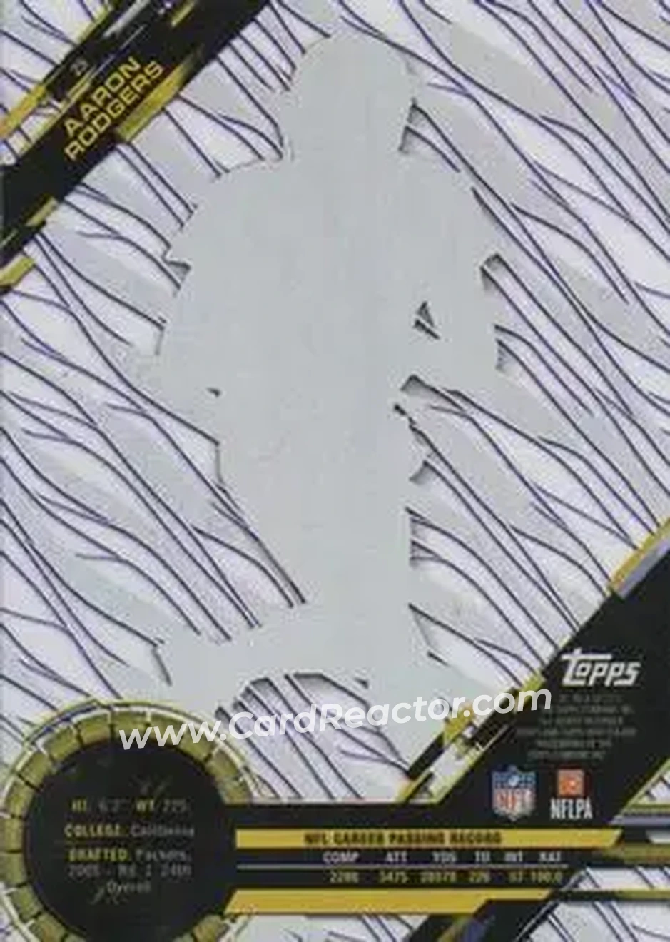 2015 Topps High Tek - Purple Rainbow Diffractors #25 - Aaron Rodgers - Green Bay Packers - Back