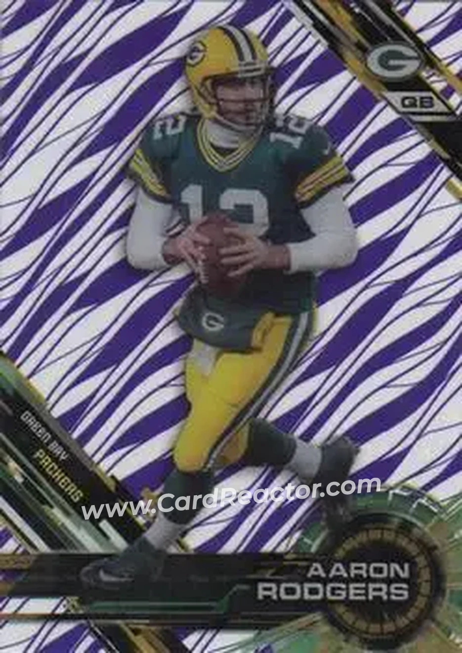 2015 Topps High Tek - Purple Rainbow Diffractors #25 - Aaron Rodgers - Green Bay Packers - Front