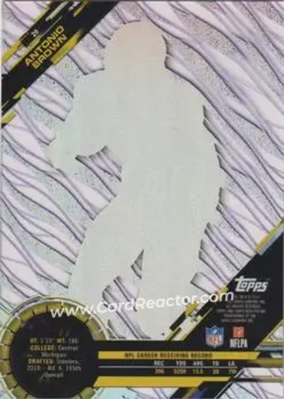 2015 Topps High Tek - Purple Rainbow Diffractors #29 - Antonio Brown - Pittsburgh Steelers - Back