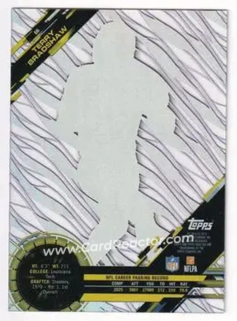 2015 Topps High Tek - Purple Rainbow Diffractors #66 - Terry Bradshaw - Pittsburgh Steelers - Back