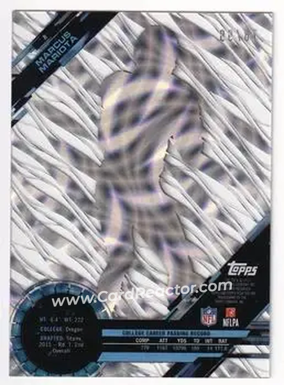 2015 Topps High Tek - Confetti Diffractors #8 - Marcus Mariota - Tennessee Titans - Back 2015 Topps High Tek - Confetti Diffractors #8 - Marcus Mariota - Tennessee Titans - Back