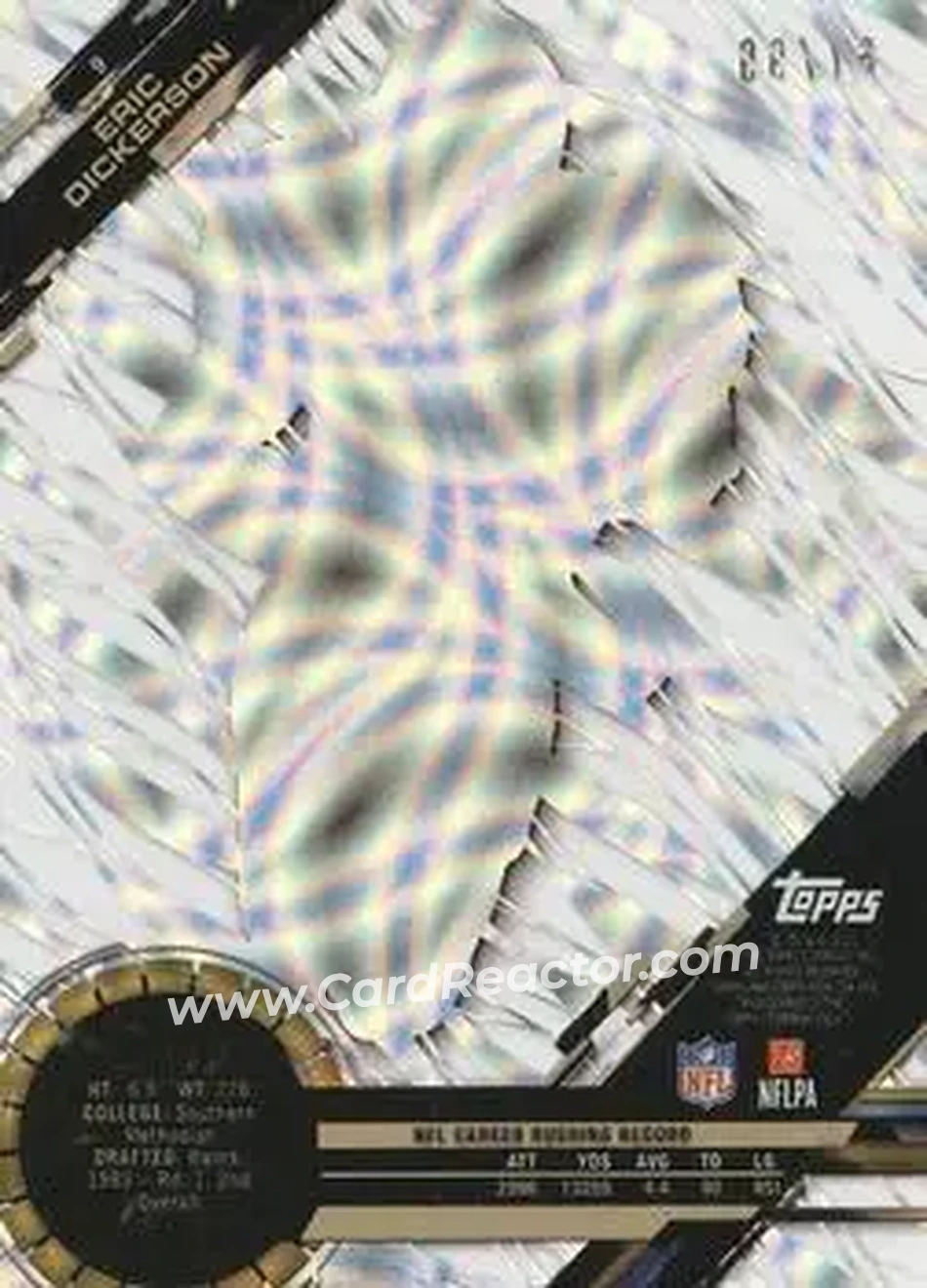 2015 Topps High Tek - Confetti Diffractors #9 - Eric Dickerson - Los Angeles Rams - Back 2015 Topps High Tek - Confetti Diffractors #9 - Eric Dickerson - Los Angeles Rams - Back
