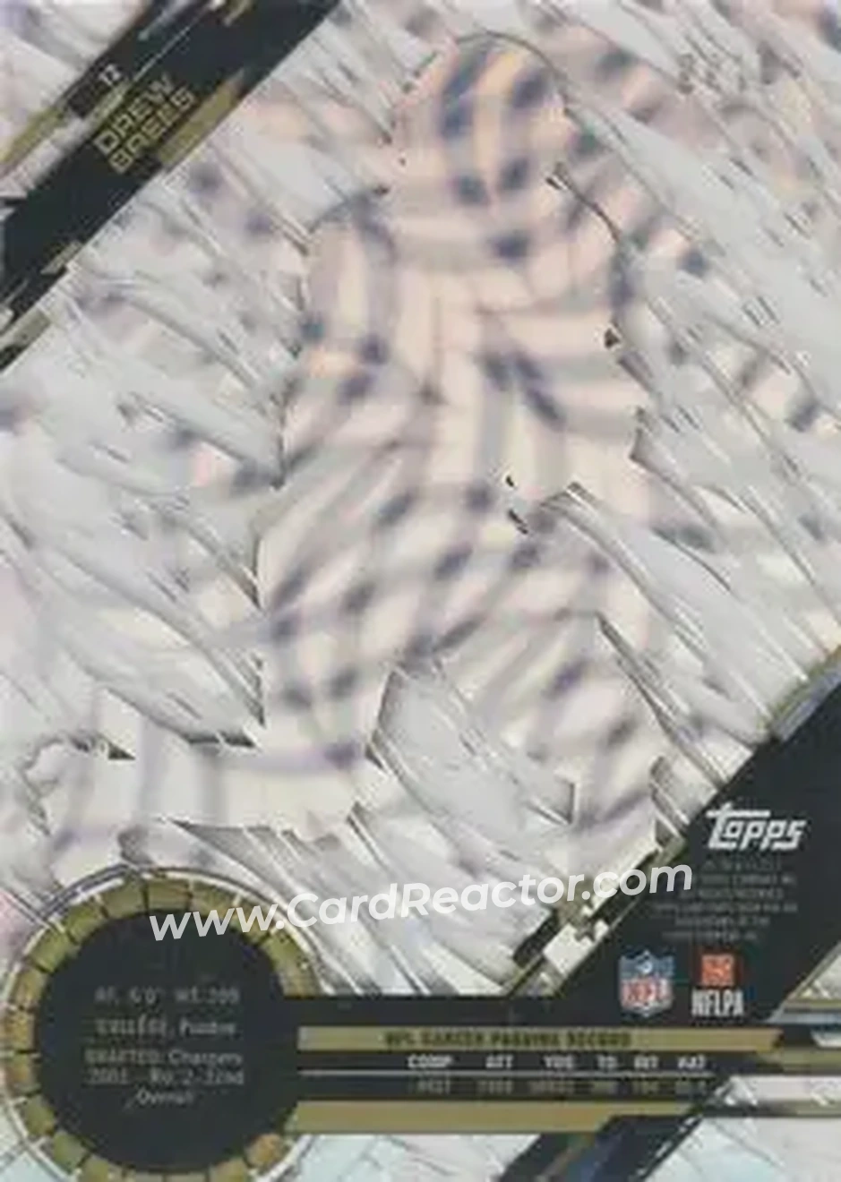2015 Topps High Tek - Confetti Diffractors #12 - Drew Brees - New Orleans Saints - Back